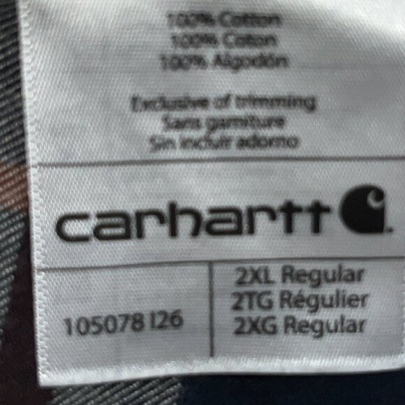 CARHARTT LOOSE FIT Heavyweight Flannel Chore Shirt Shacket Jacket EUC Men's 2XL - Picture 11 of 11